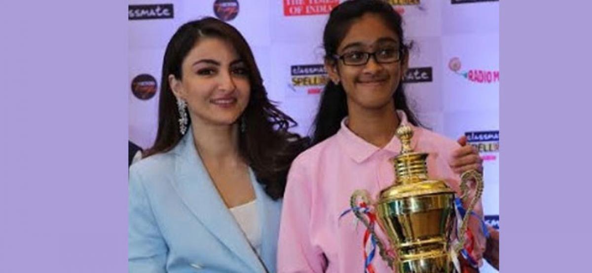 Soha Ali Khan announces Srija Mallipudi as Classmate Spell Bee winner