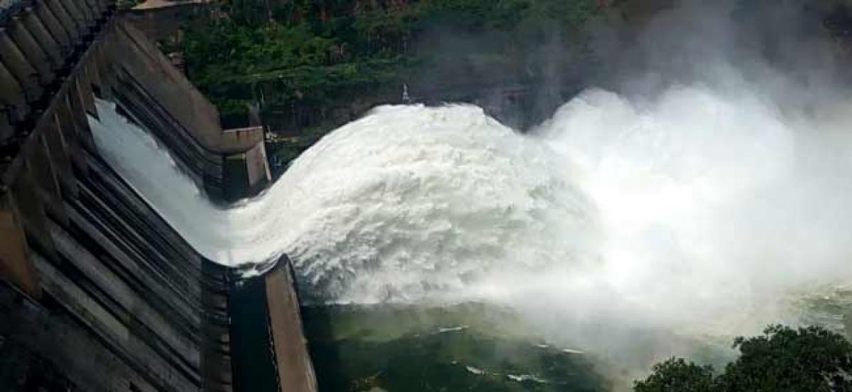 Two Gates of Srisailam Dam Opened