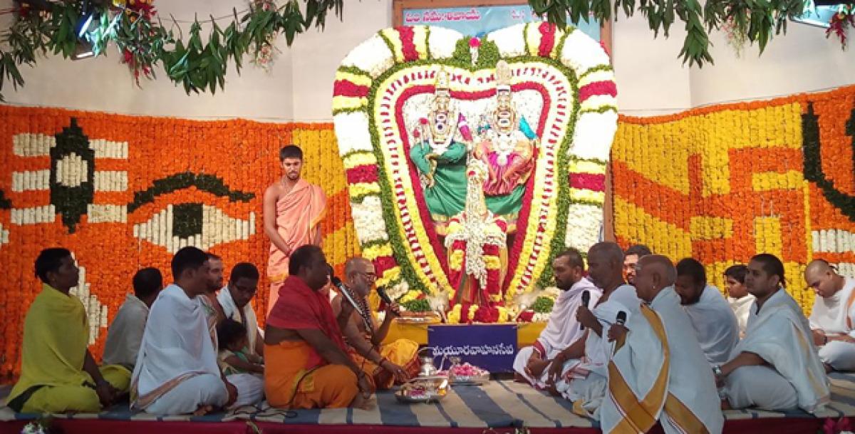 Srisailam deities carried on Mayura Vahanaseva