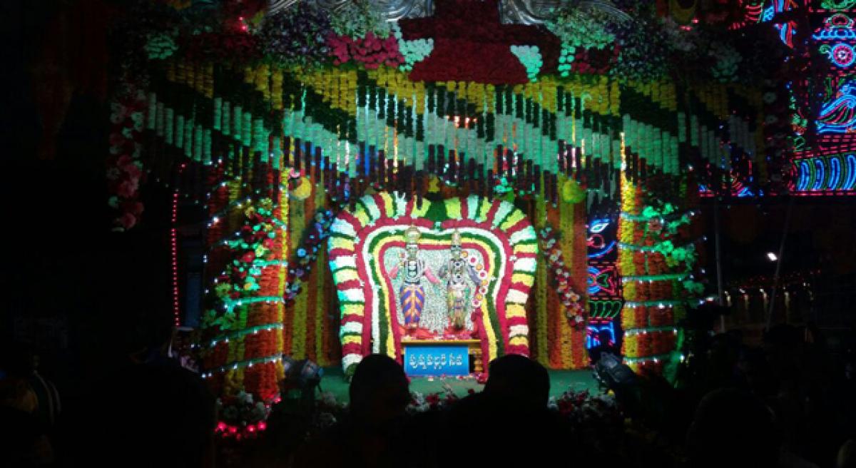 Pushpa Pallaki Seva performed at Srisailam temple