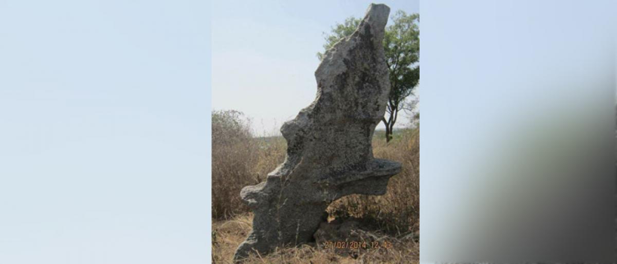 Menhirs of Megalithic time found in Jangaon district
