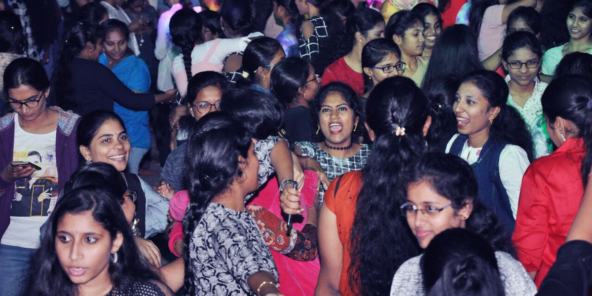 Girls celebrate New Year with joy at Eluru