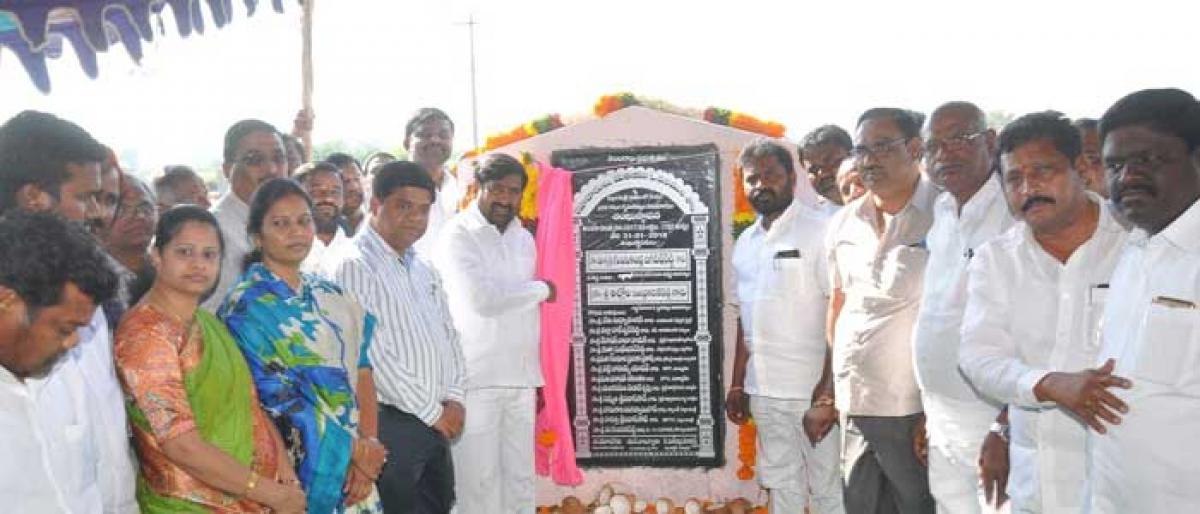 Stone laid for 192 2BHKs in Pillalamarri