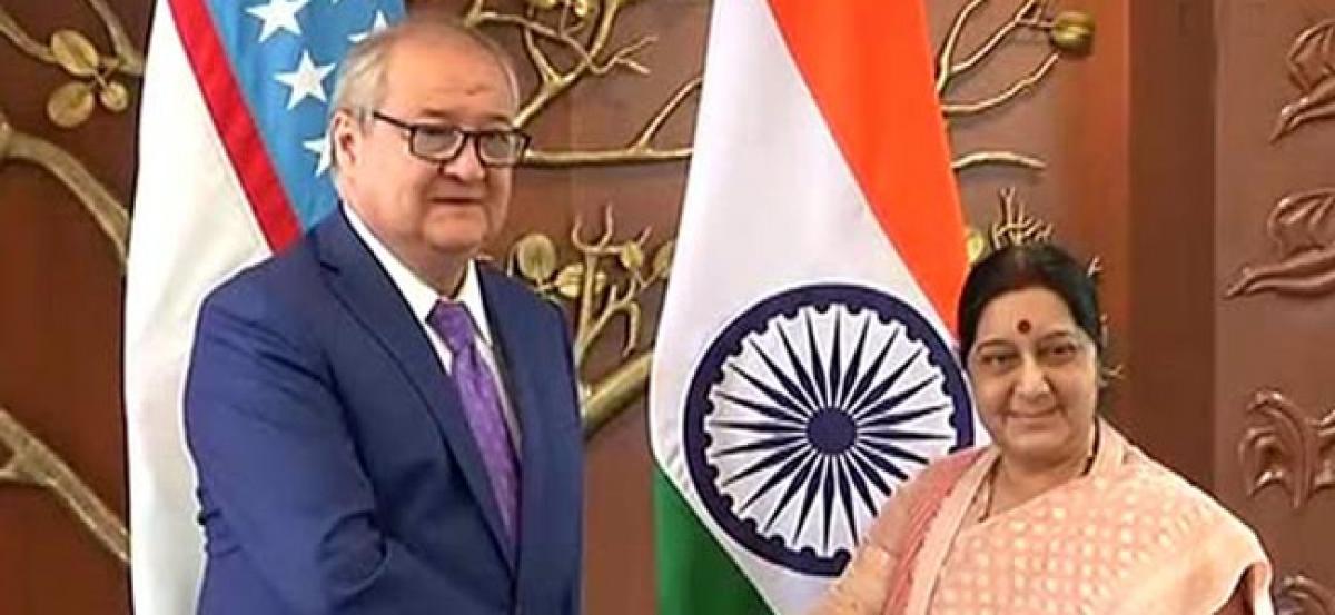 Uzbekistans Foreign Minister Kamilov meets Sushma Swaraj