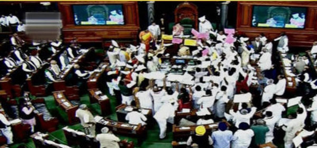 Lok Sabha proceedings disrupted for third day