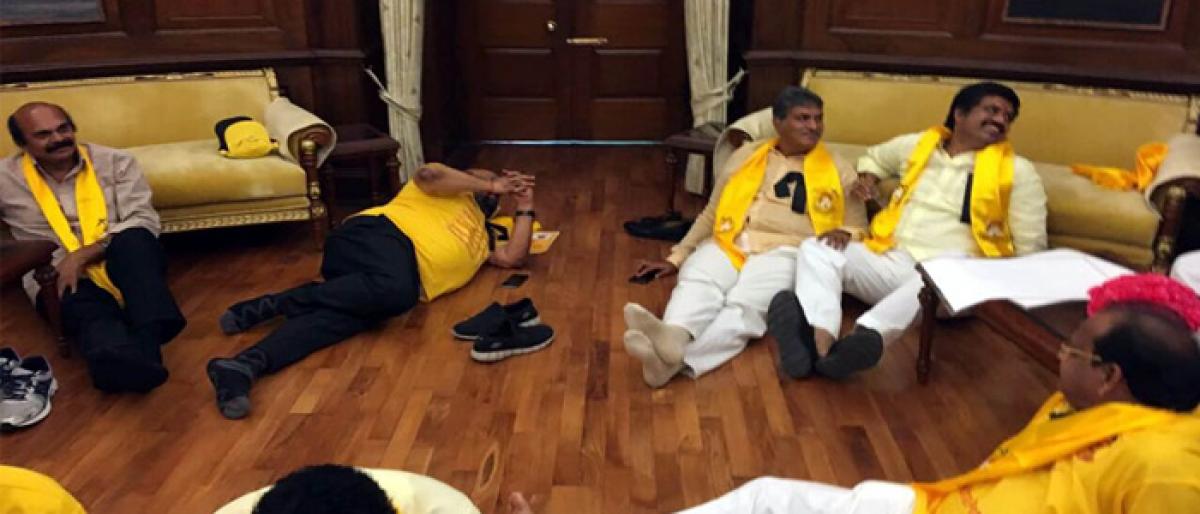 Protesting TDP MPs marshalled out