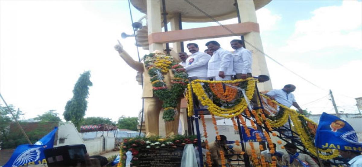 Teegala unveils Ambedkar statue