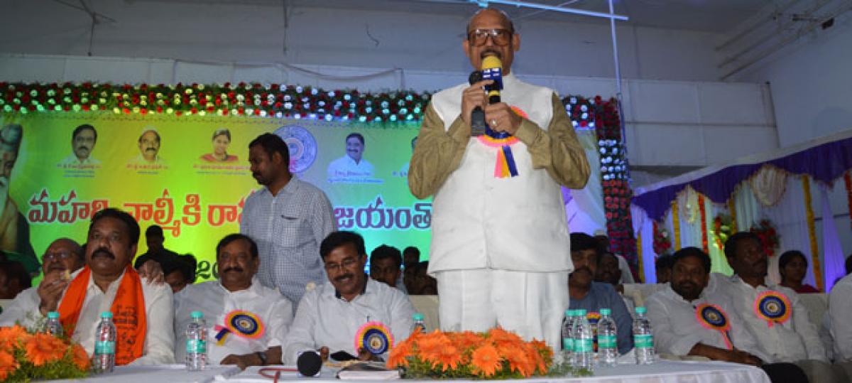 AP State govt committed to welfare of Valmikis: MP TG Venkatesh