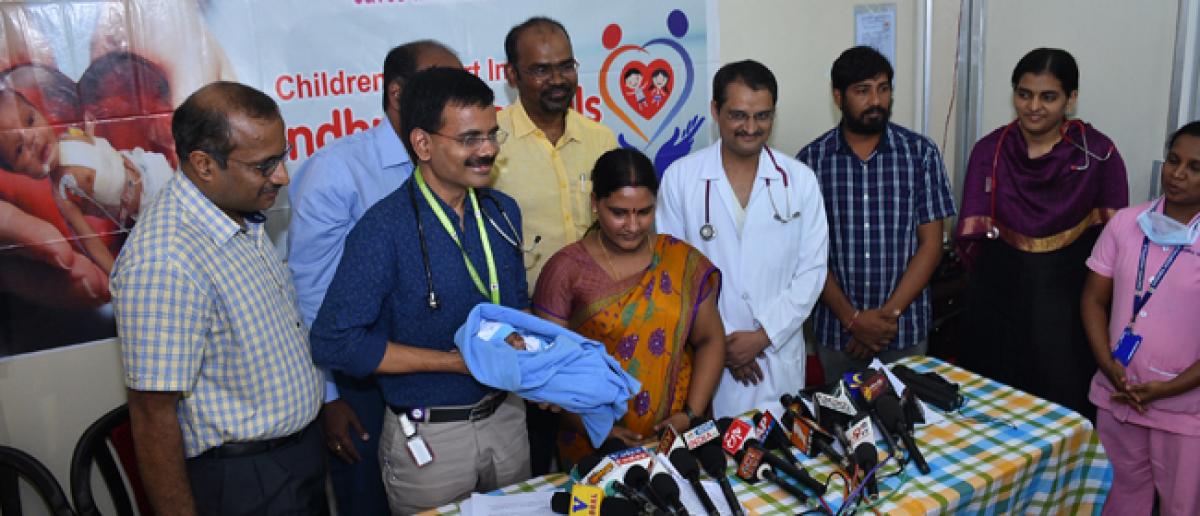 Doctors perform heart surgery on 750 gm baby at Andhra Hospitals
