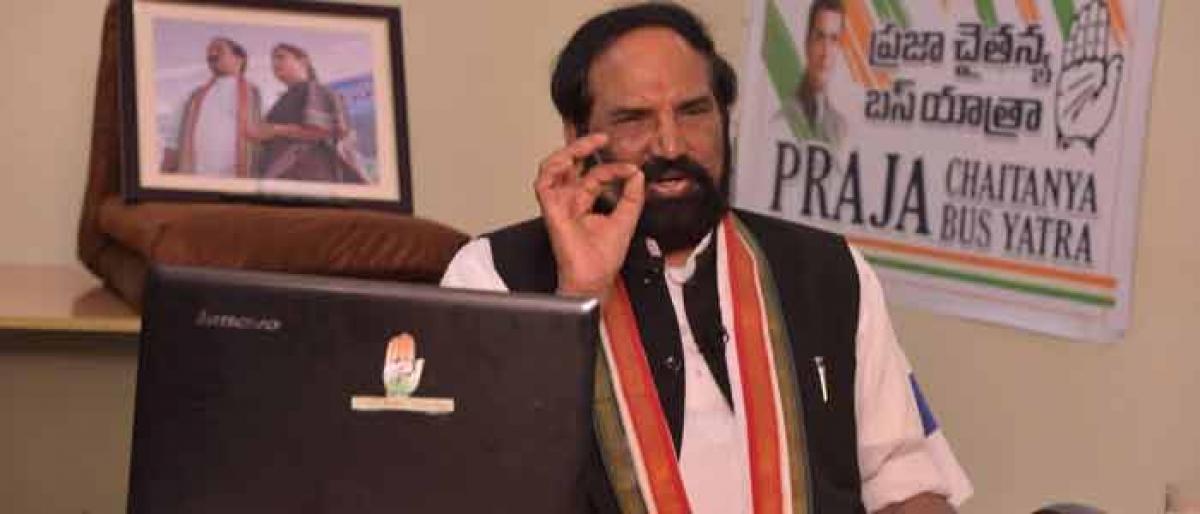 Uttam goes live on Facebook, interacts with Congress workers
