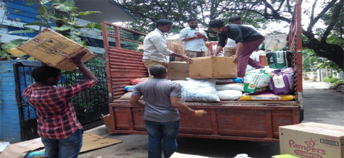 Youth for Seva raises truck load of relief items for Kerala