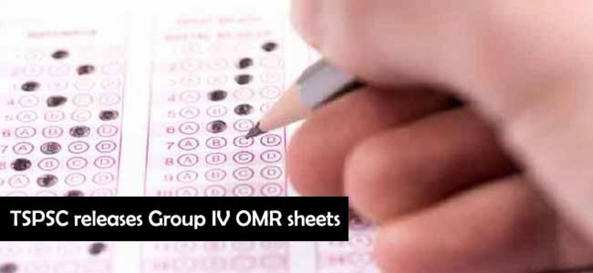 TSPSC releases Group IV OMR sheets, key likely to be released today