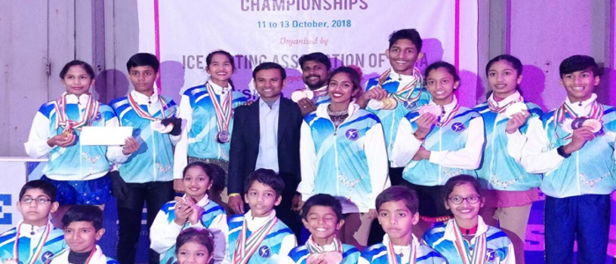 Team Telangana creates history at National Ice Skating Championship