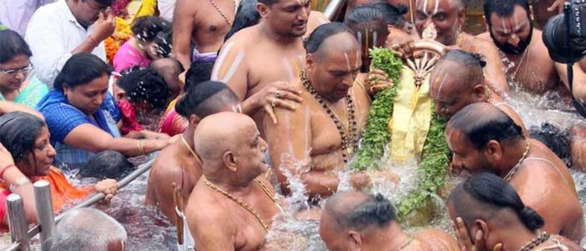 Religious fervour marks Chakrasnanam ritual