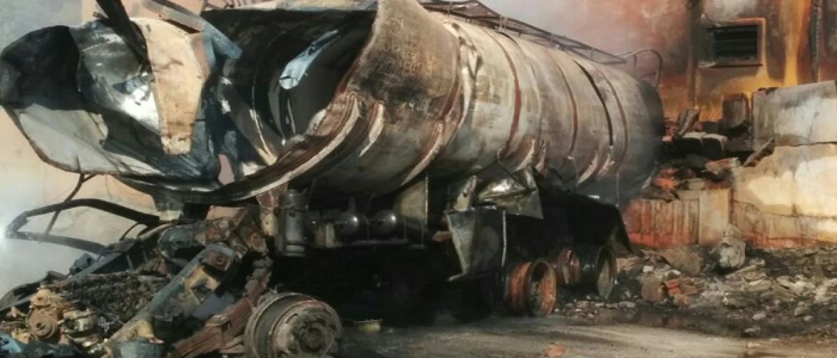 Two fuel tankers go up in flames