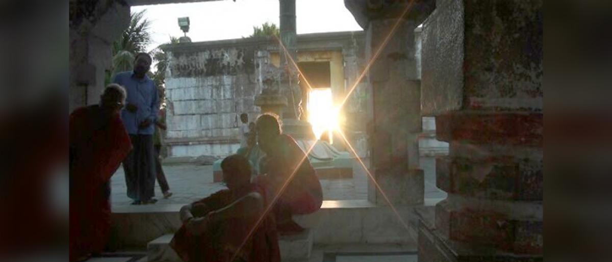 Sunrays touch Lord Bhavanarayana Swamy in Peda Ganjam