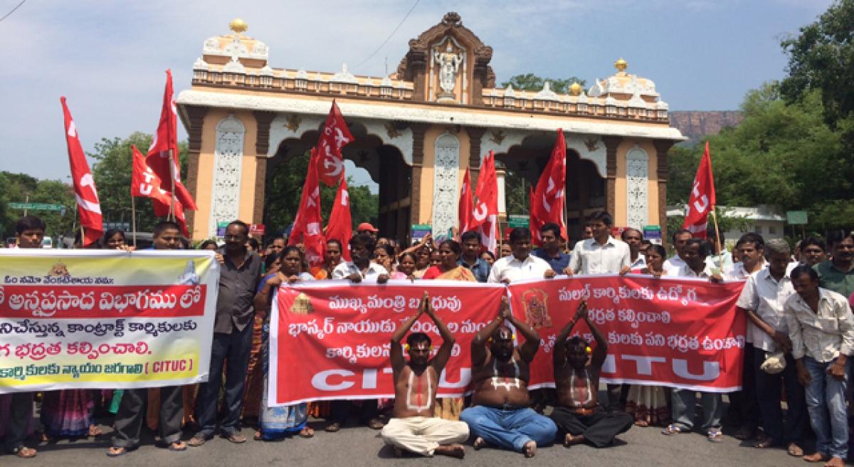 Annadanam staff demand continuation of services