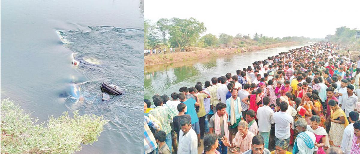 Nine women killed as tractor falls into canal in Nalgonda