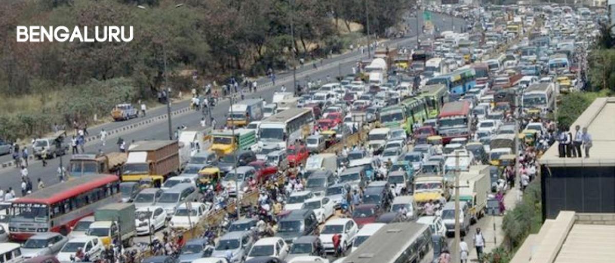 Bangalore ranked third in the country for slowest moving traffic.