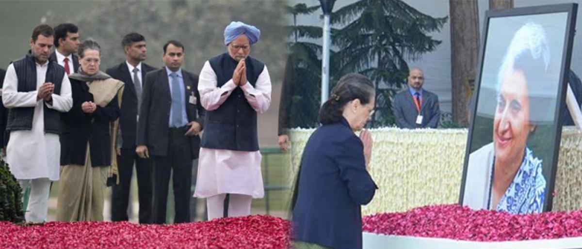 Leaders pay tributes to Indira Gandhi on birth anniversary