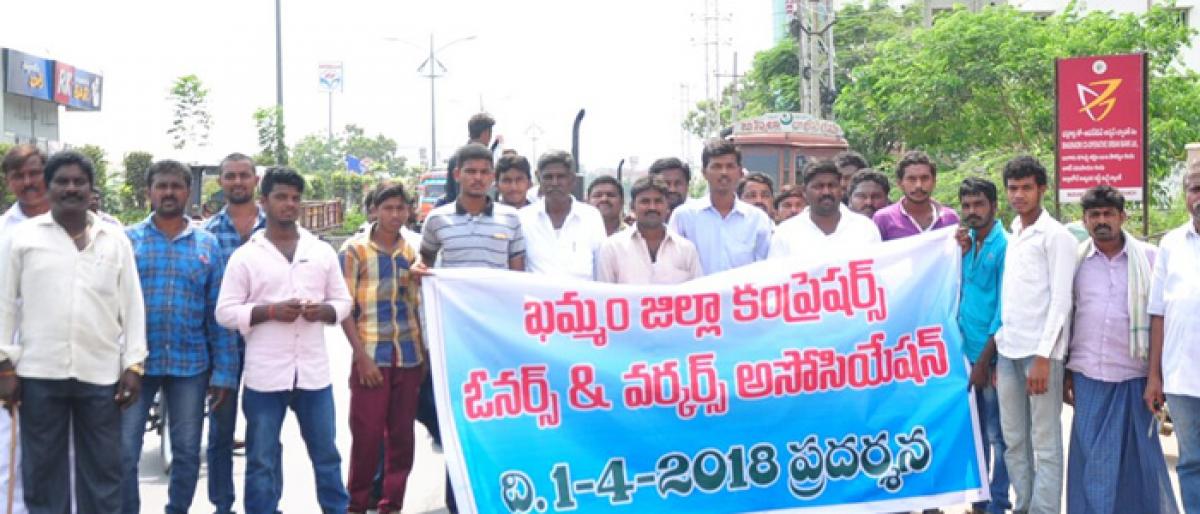 Tractor owners, workers go on strike in Khammam