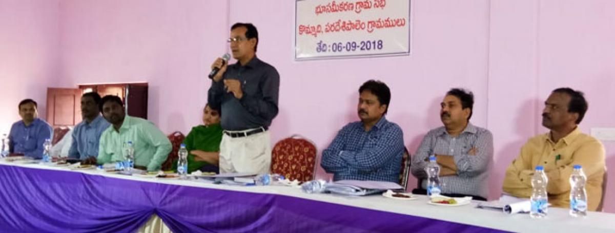 Land pooling with farmers consent: Joint Collector P Basanth Kumar