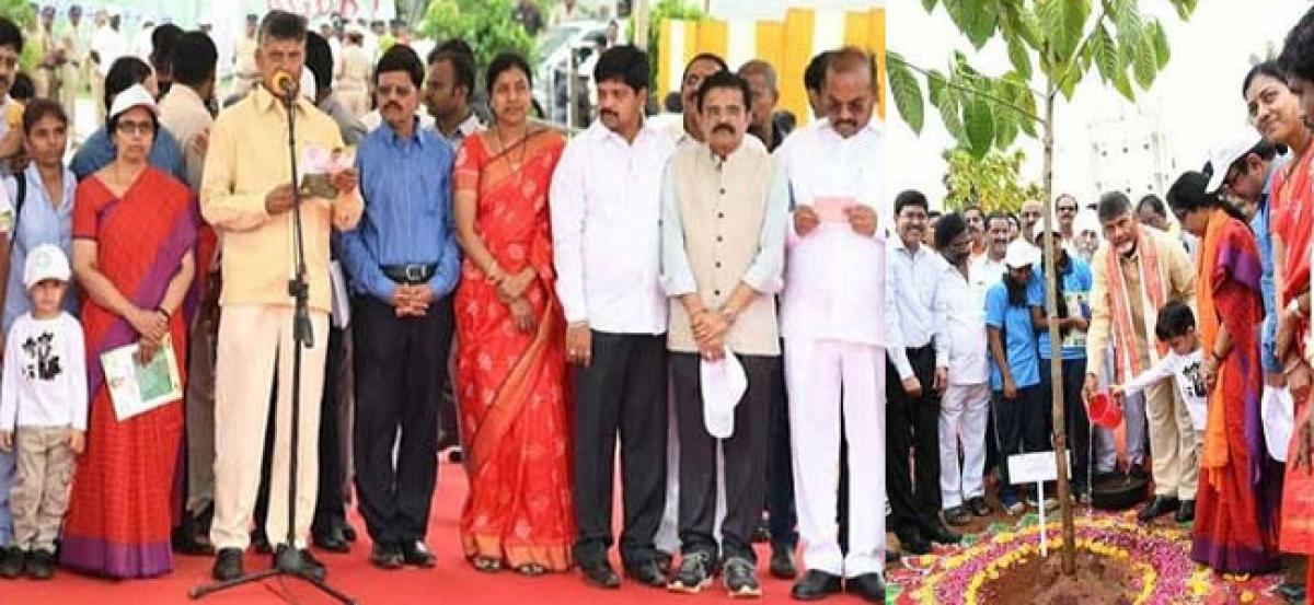 Chandrababu launches Vanam Manam programme in Nuzvid