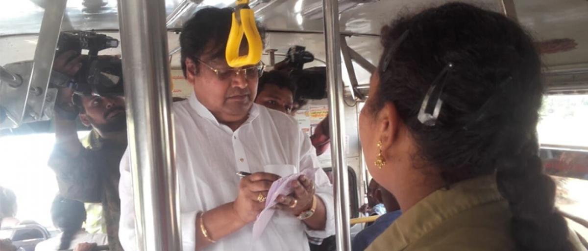 Varla Ramaiah interacts with commuters in surprise check