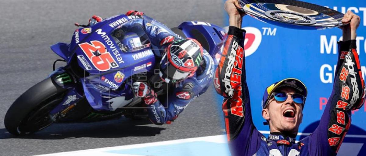 Vinales wins Australian MotoGP, Marquez crashes out