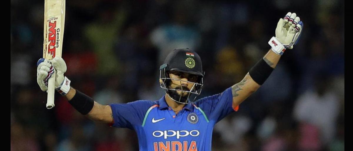 Kohli surpasses Ponting with 31st ODI ton, only behind Tendulkar
