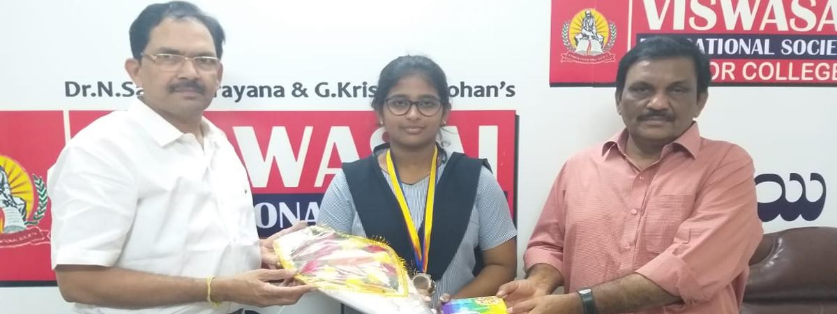 Viswasai student excels in swimming