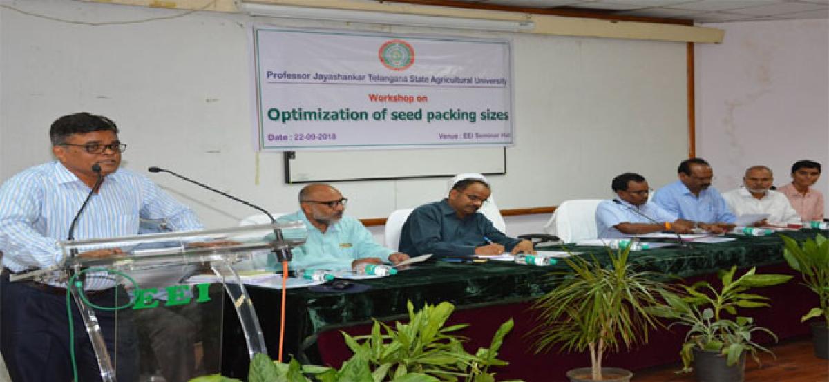 Workshop on optimisation of seed packing held at PJTSAU