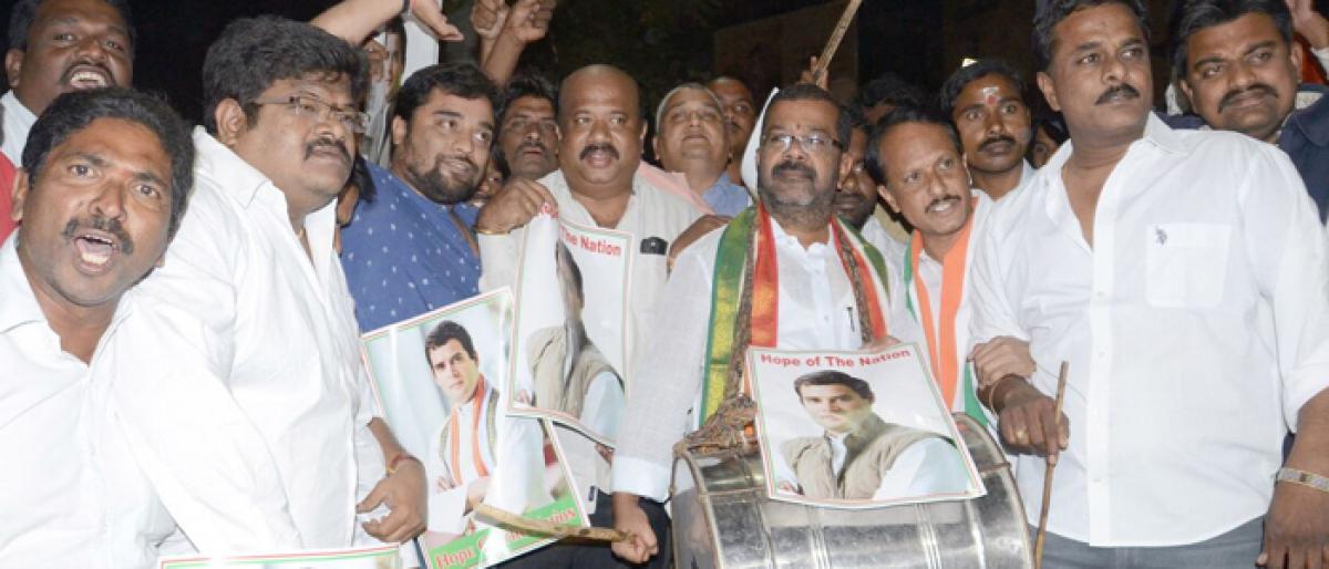 Congress celebrates Rahul Gandhi’s election as party chief