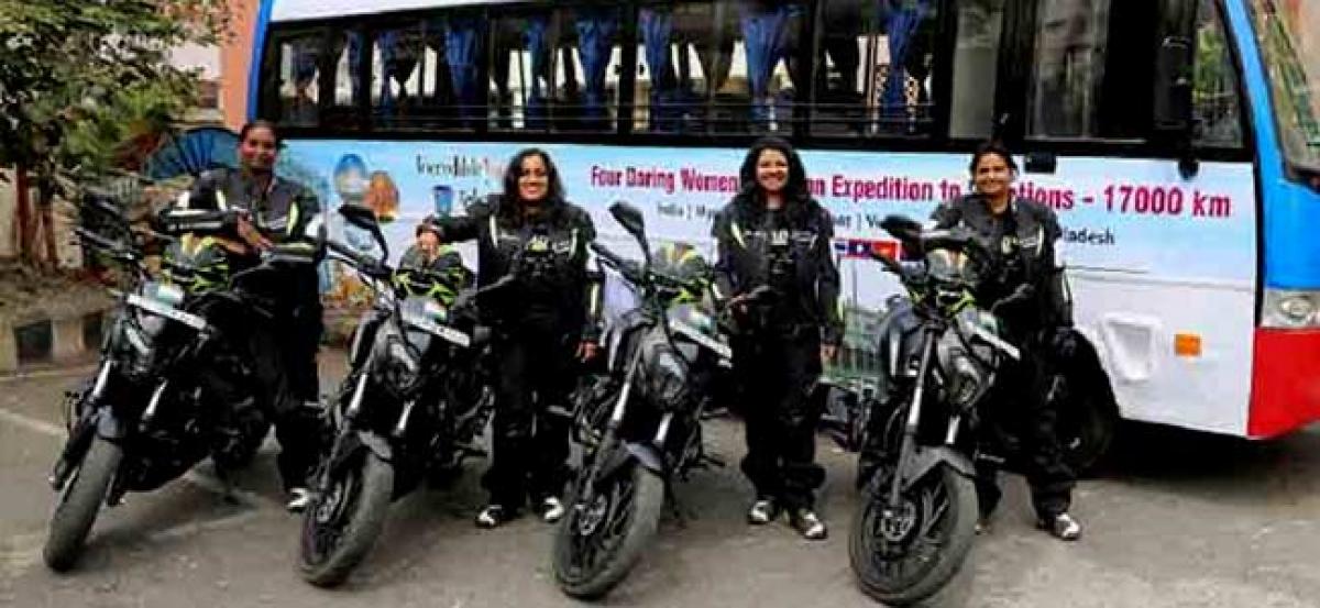 Women bikers meet CM KCR