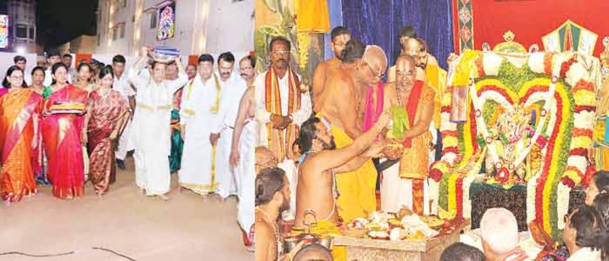 Celestial wedding of Yadadri temple deities held on grand note