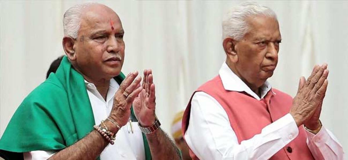 Political future hanging by a slender thread, BS Yeddyurappa takes oath as Karnataka CM