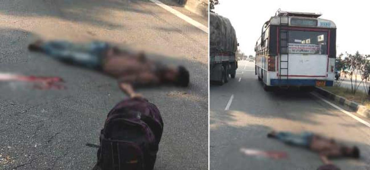 A youngster killed in bus accident at Shamirpet