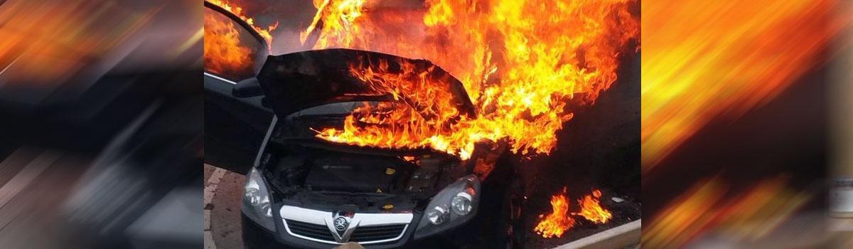 Four killed, two injured as car catches fire in UP