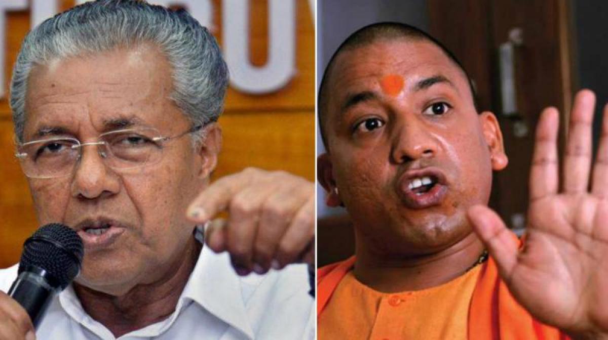 Your Kerala visit will rejuvenate you to face problems in UP: Vijayan slams Yogi