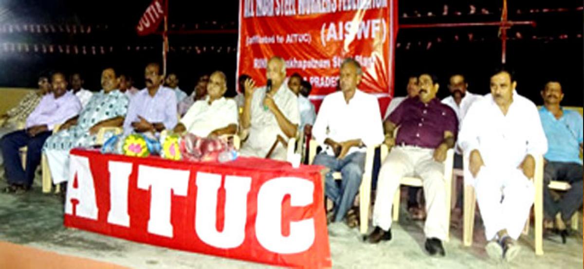Steel workers flay PSU divestment, call for protests