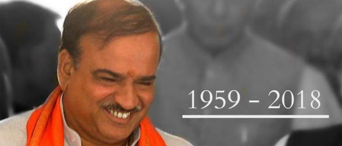 A cloud of sorrow looms as BJP’s pillar HN Ananth Kumar passes away