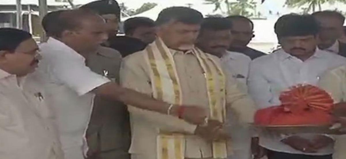 Chandrababu Naidu lays foundation stone for Icon Tower