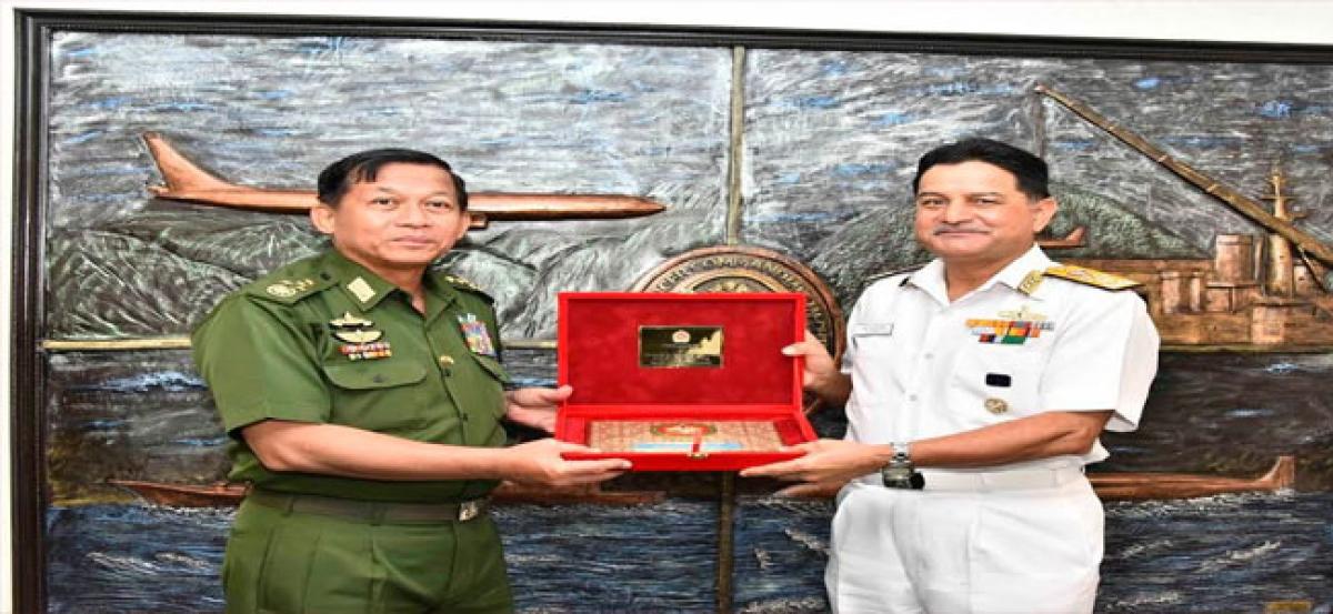 Myanmar Armed Forces CIC arrives in Vizag