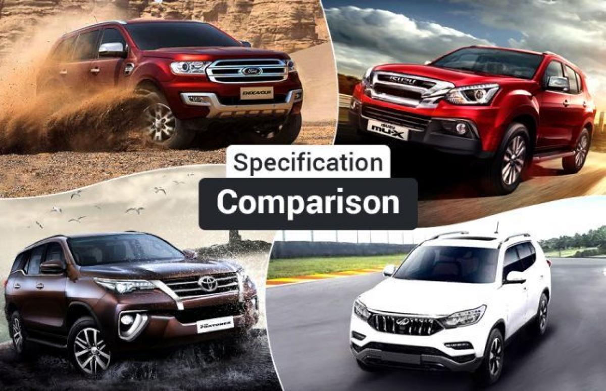 Spec Comparison: Mahindra Alturas G4 vs Isuzu mu-X vs Ford Endeavour vs Toyota Fortuner