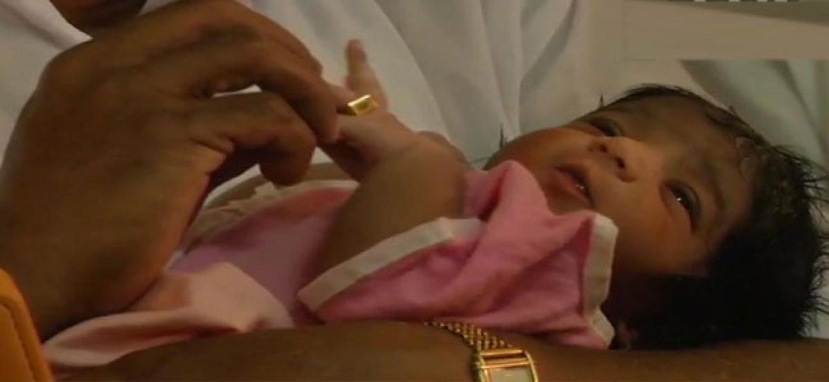 TN Govt presents gold rings to 7 babies