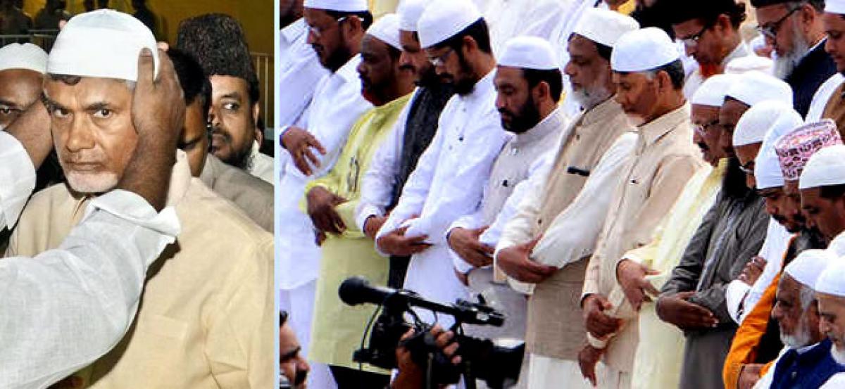 Chandrababu joins Muslims in Eid prayers, showers boons