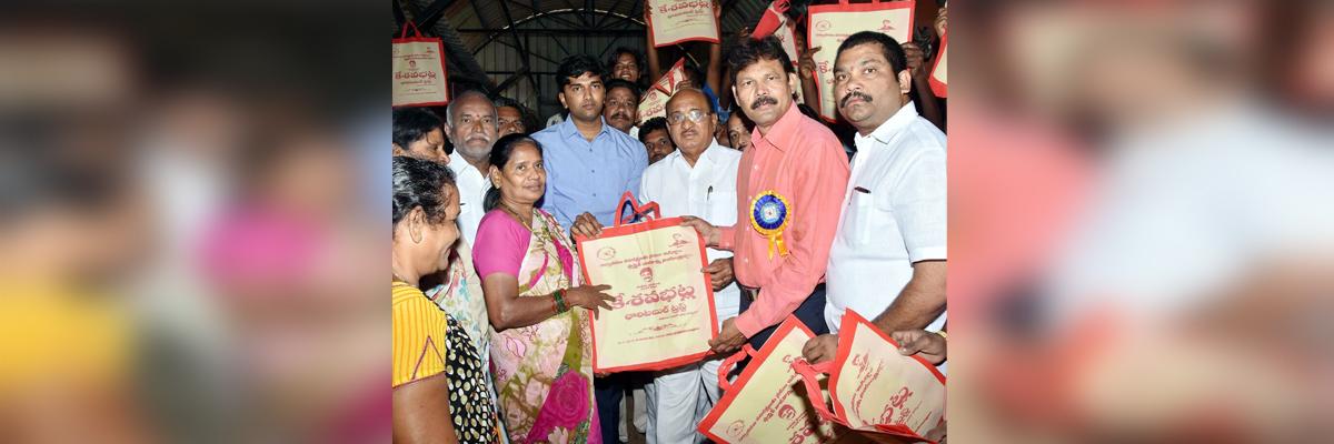 Cloth carry bags distributed in the Rajamahendravaram city