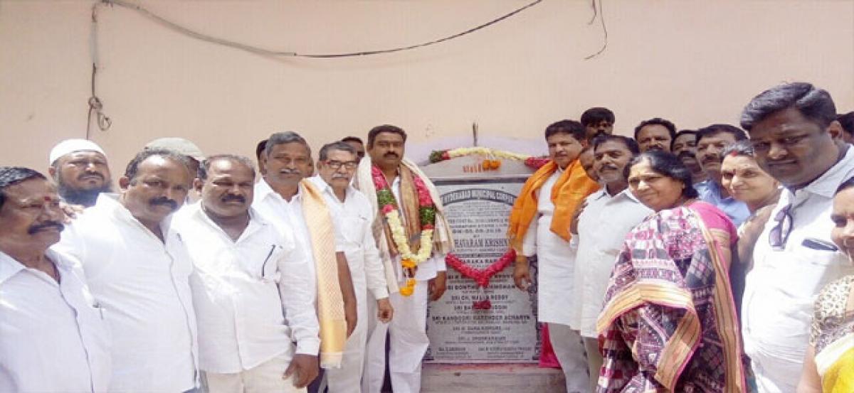 Legislator Madhavaram Krishna Rao lays foundation for underground drainage works