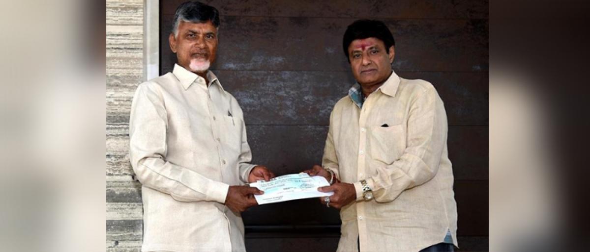 Balakrishna Donates Rs 25 Lakh To Cyclone Titli Relief