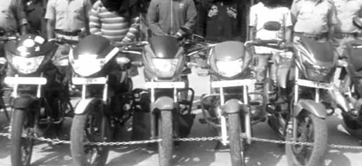 35 stolen bikes recovered, 5 held in Bhimavaram